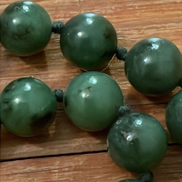 Vintage Jade Necklace ROC Republic of China 18 Inches Knotted - Picture 7 of 12